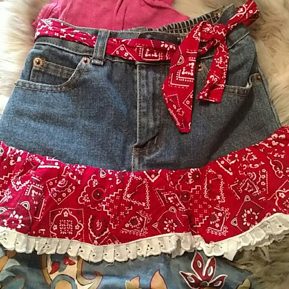 Western style denim skirt